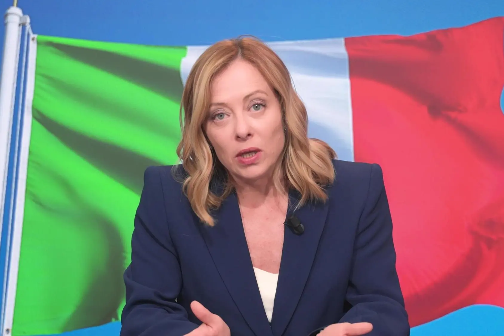 Un fermo immagine tratto da un video della premier Giorgia Meloni sull'Autonomia Differenziata