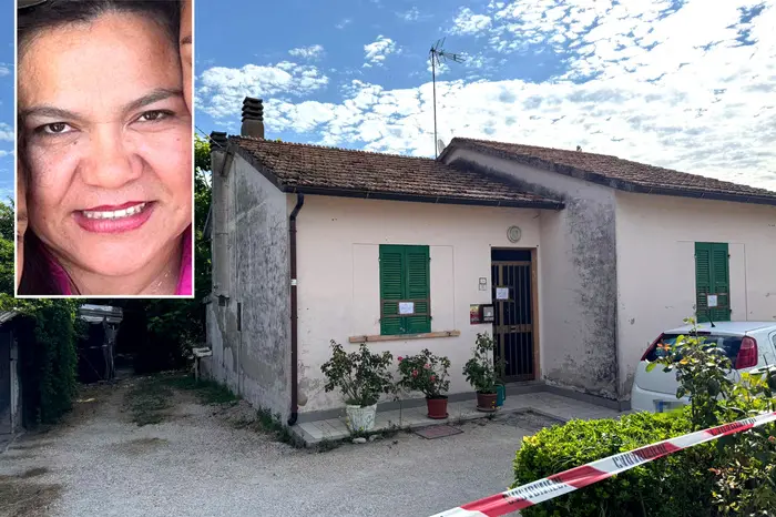 La casa dove è avvenuto il delitto, nel riquadro la vittima Griselda Cassia Nunez (Ansa)