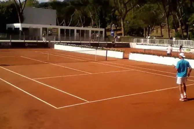 Gli allenamenti sui campi laterali del Foro Italico di Roma