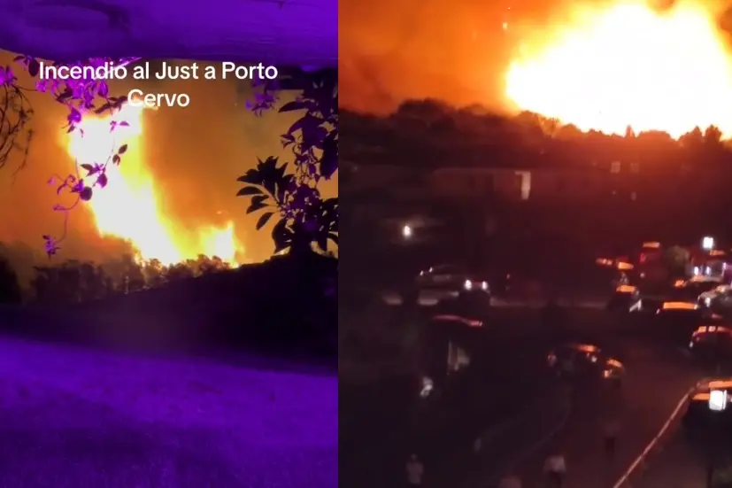 Alcune immagini dell'incendio circolate sui social