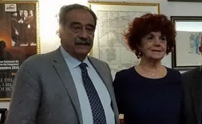 Pino Turi con il ministro all'Istruzione uscente Valeria Fedeli