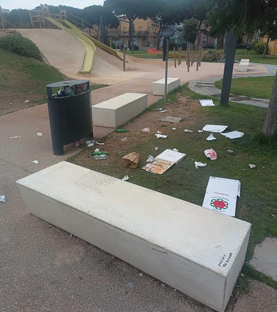 Devastazione e degrado nel parco Atzeni