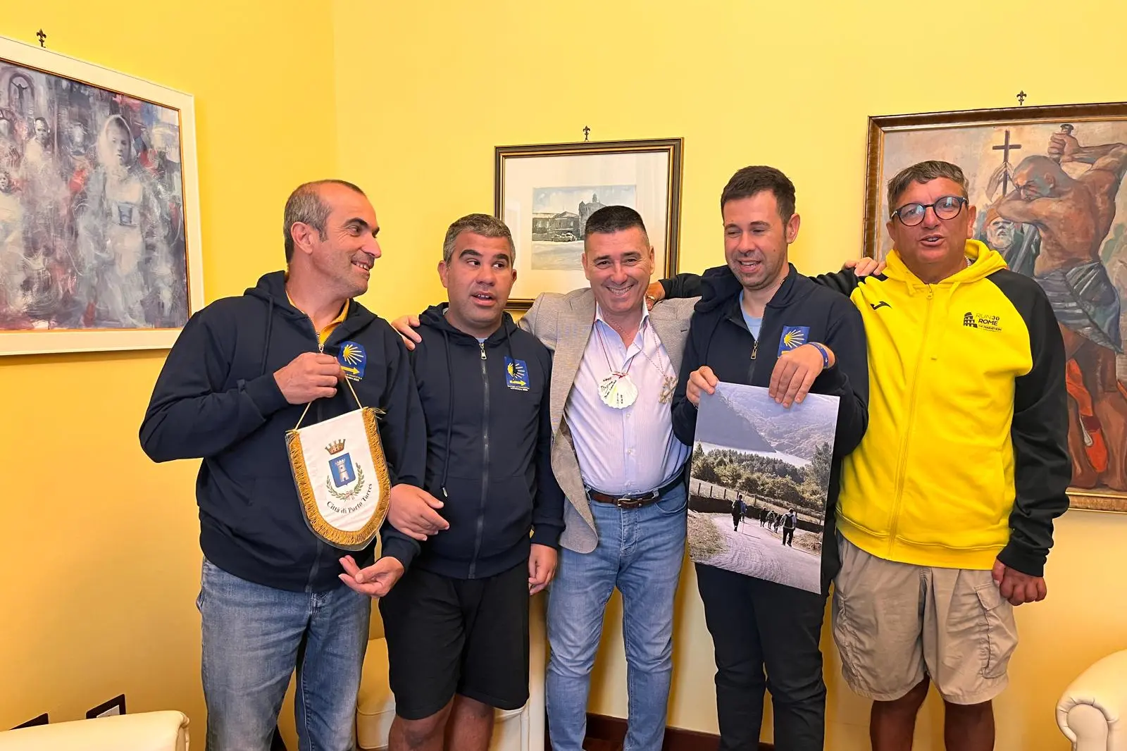 L'incontro col sindaco di Porto Torres (foto concessa)