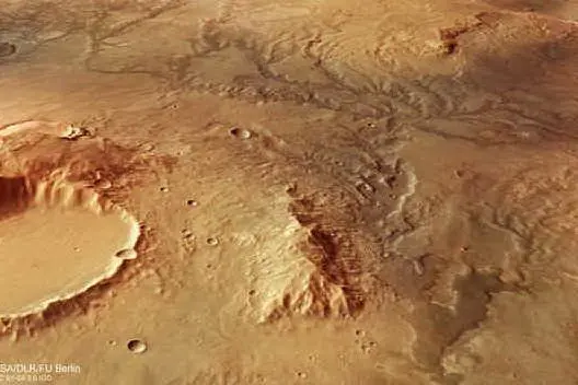 Foto del letto di un antico fiume su Marte (foto @Esa)