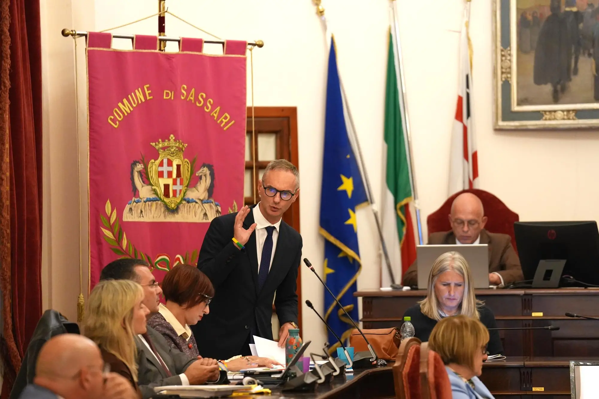 L'assessore Giuseppe Masala durante la discussione