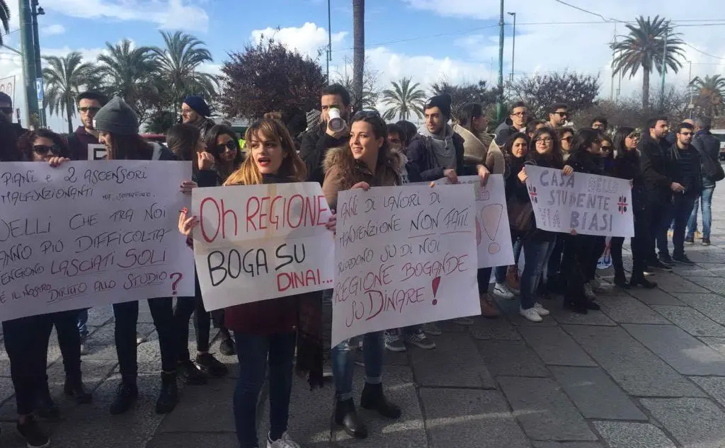Un momento della protesta