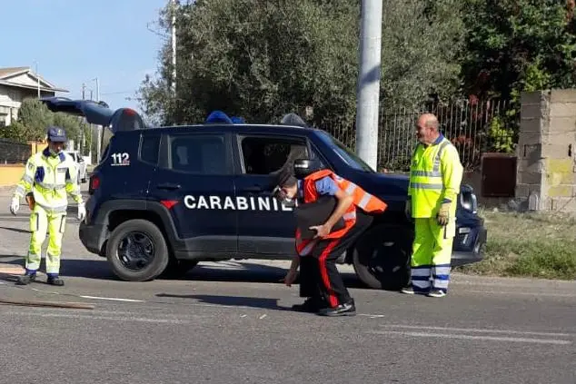 I rilievi sul luogo dell'incidente (Foto Carabinieri)