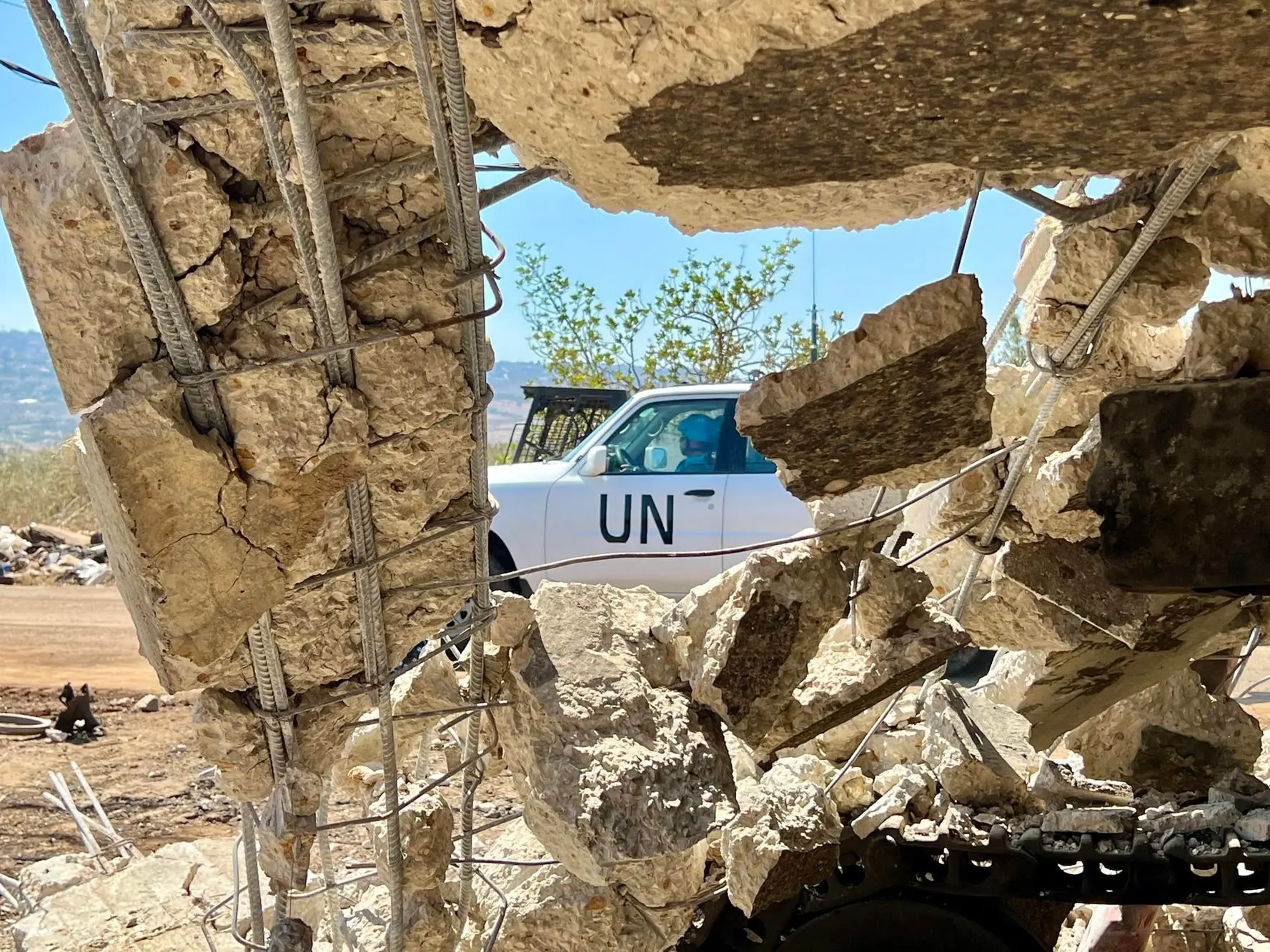 Un veicolo della missione di pace Onu Unifil, immagine simbolo (foto EPA/STRINGER)
