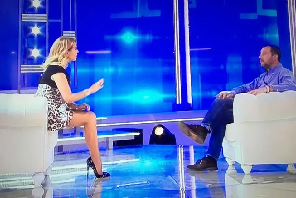 Salvini ospite di Barbara D'Urso (da Canale 5)