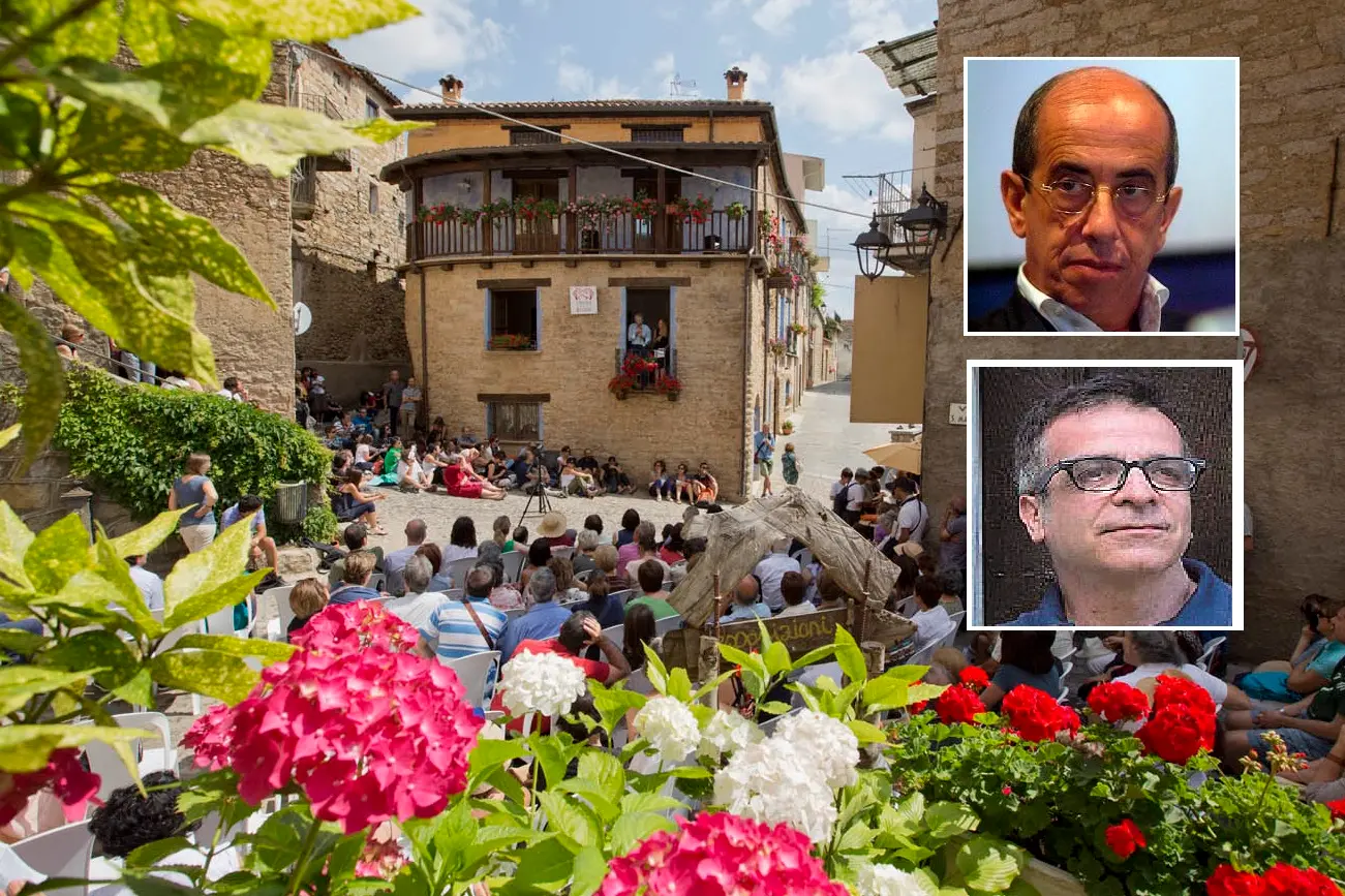 Polemica sul festival di Gavoi. Nei riquadri Giorgio Todde (in alto) e Marcello Fois