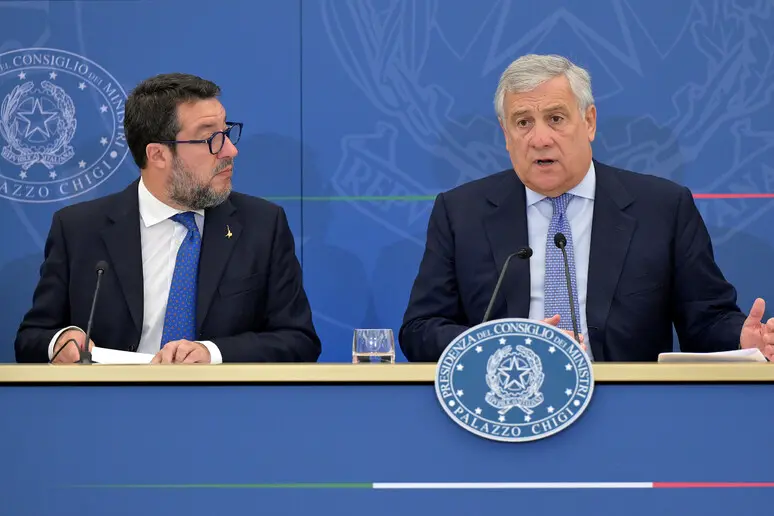 Matteo Salvini e Antonio Tajani (Ansa)