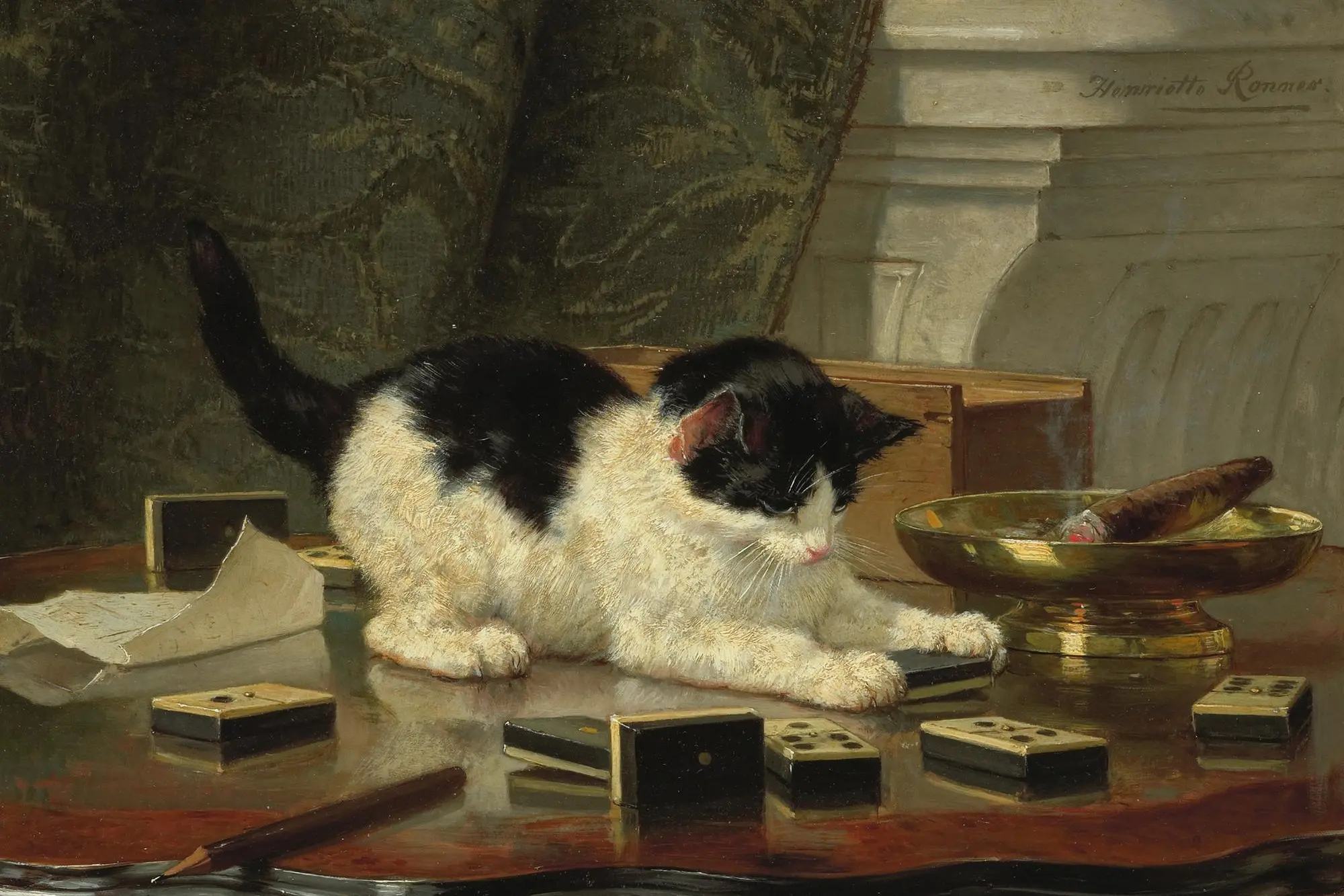 Henriëtte Ronner-Knip, Il gioco del gattino, 1860-1878 circa