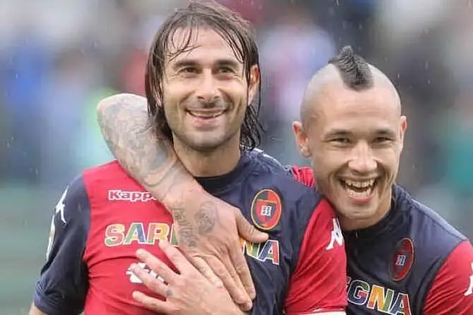 Daniele Conti e Radja Nainggolan (archivio L'Unione Sarda)