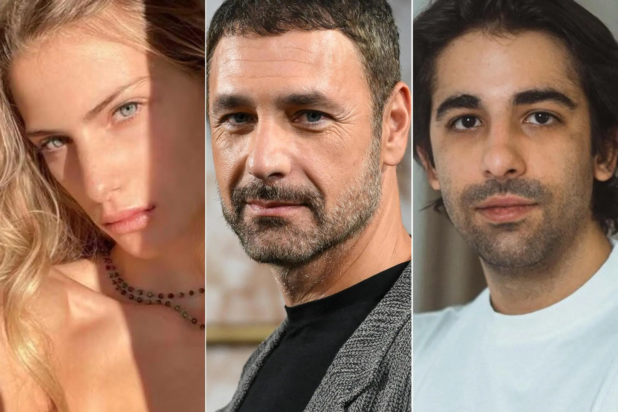 Martina Ceretti, Raoul Bova e Federico Monzino (Ansa)