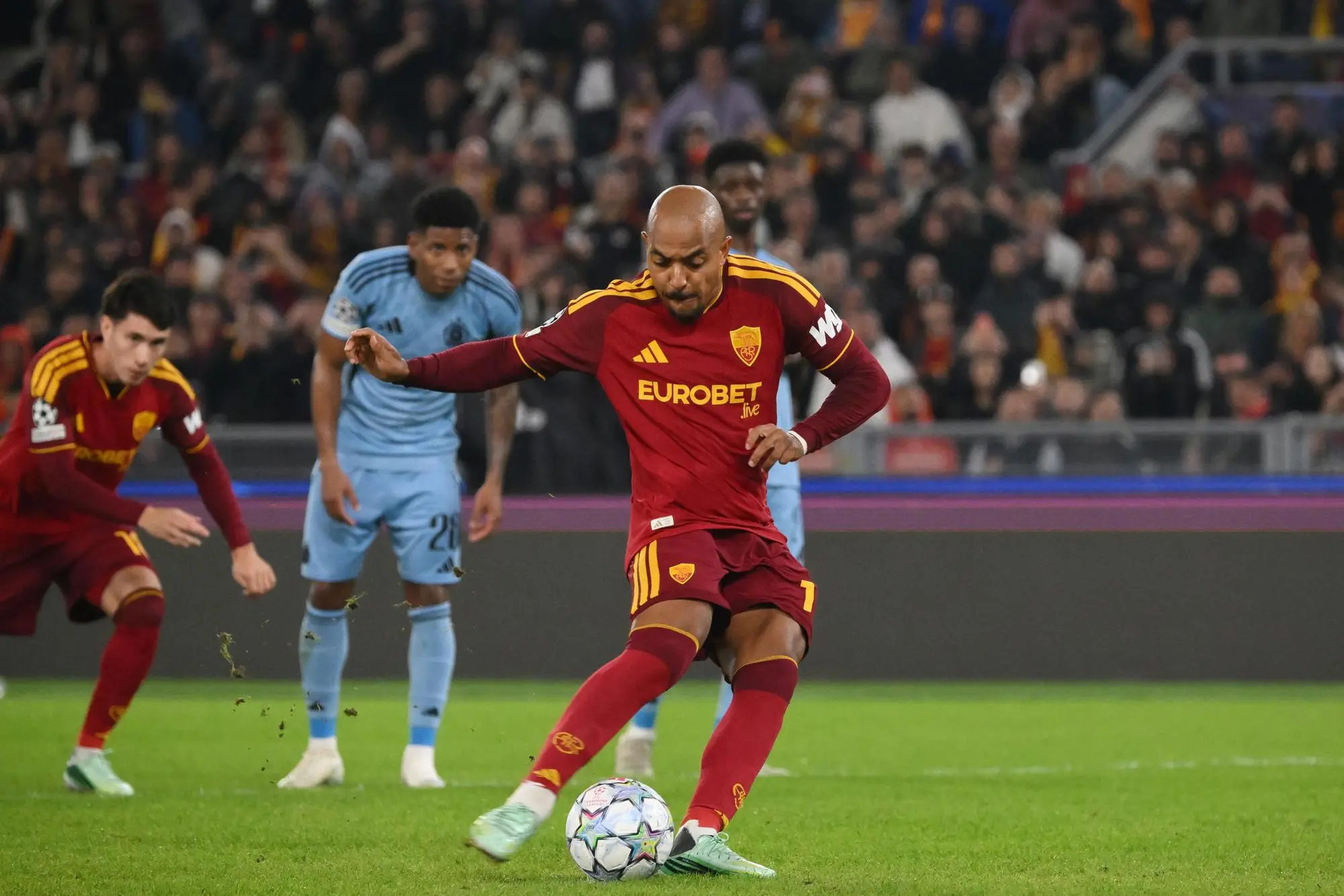 Serie A, si riparte con Torino-Monza. Napoli-Roma il big match dell’ottavo turno Roma's Donyell Malen scores the goal (penalty kick) during the UEFA Champions League soccer match between AS Roma and Slovan Bratislava at the Olimpico stadium in Rome, Italy, 20 October 2026. ANSA/ALESSANDRO DI MEO
