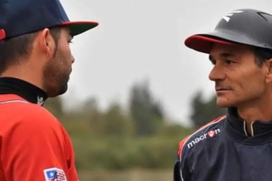Kleyvert Rodriguez Cueto e Walter Angioi del Cagliari Baseball (foto Gianclaudio Ghiani)