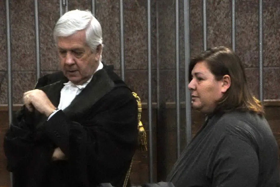 Marina Gavina Orrù con l'avvocato Marras