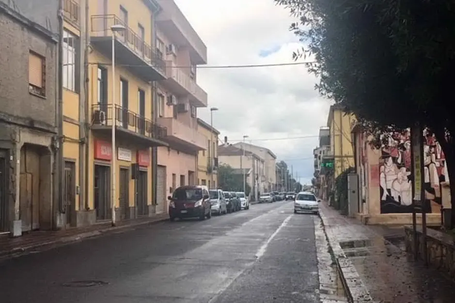 Viale Rinascita, una delle strade principali di San Gavino Monreale (foto Pittau)