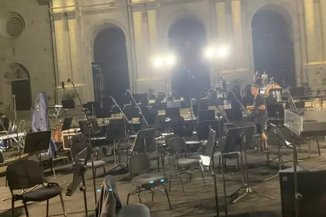 Il concerto annullato a Bonaria (foto Ansa)