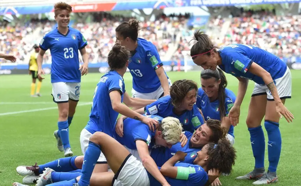 L'esultanza dell'Italia al Mondiale (foto Twitter Torres)