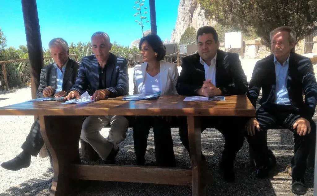 Un momento della conferenza stampa. Da sinistra, Tarcisio Agus, Emilio Gariazzo, Maria Grazia Piras, Simone Franceschi