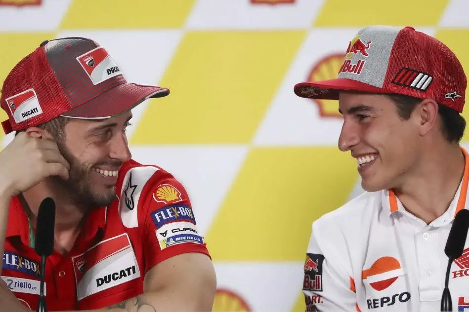 Andrea Dovizioso e Marc Marquez (Ansa)