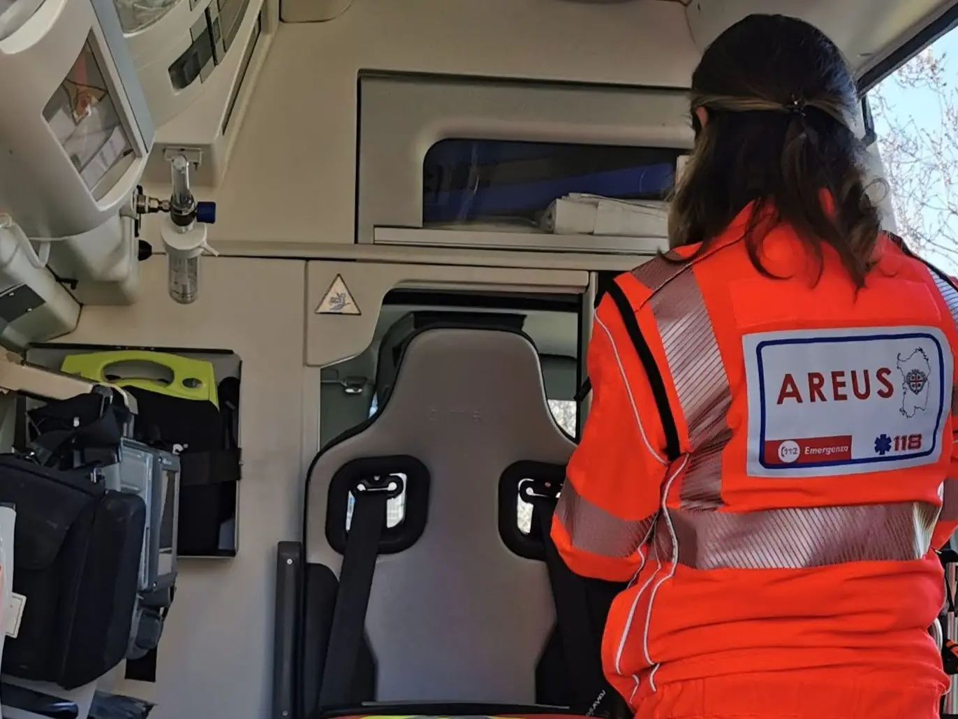 Intervento di un'ambulanza del 118