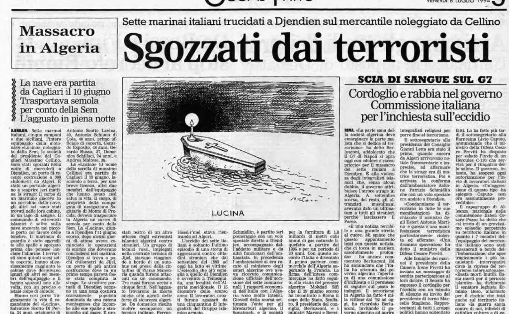 Sette marinai furono sgozzati in Algeria, trasportavano semola per conto della società di Massimo Cellino