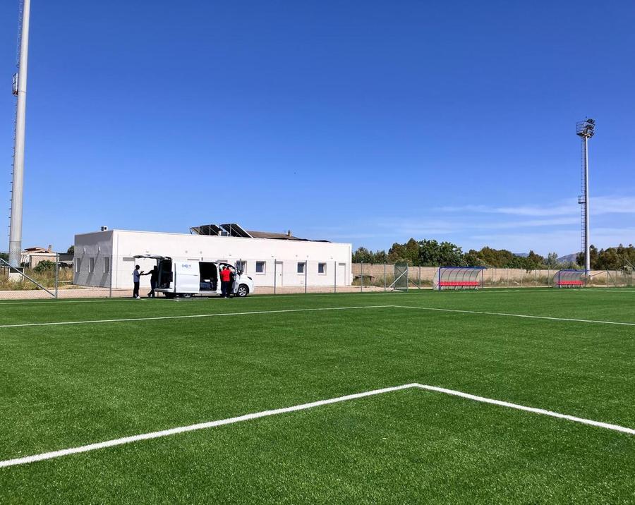 Funzionari del Coni al campo Putzolu