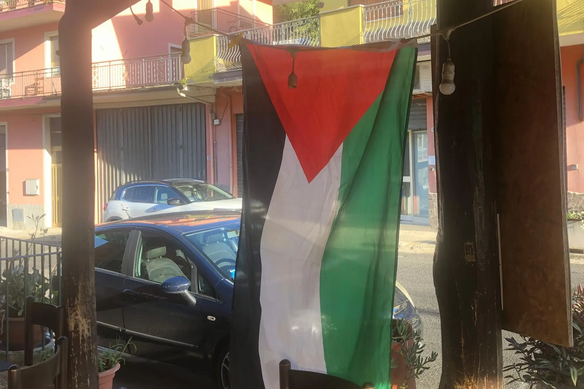 La bandiera palestinese al Barbagia Ospitale (Onano)