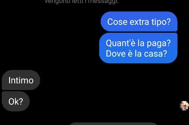 Lo scambio di messaggi (foto concessa)