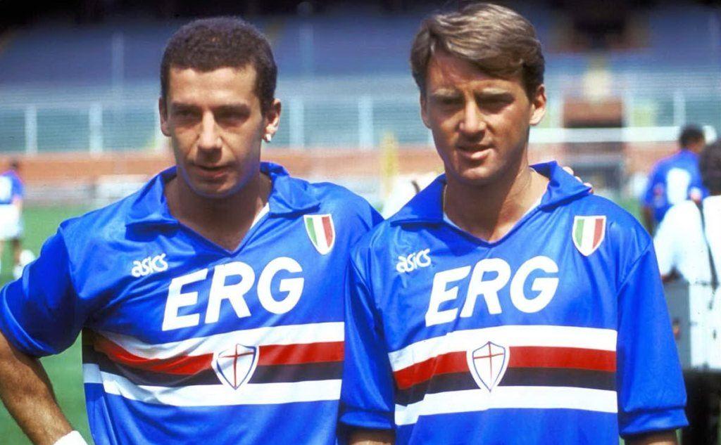 Gianluca Vialli e Roberto Mancini con la Samp