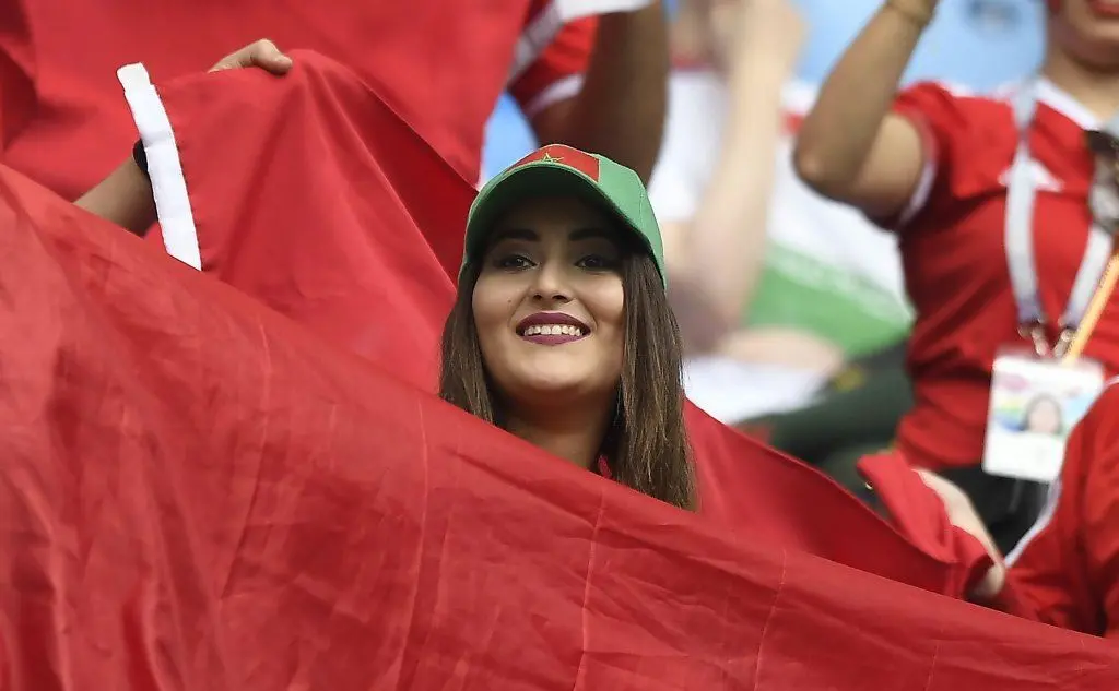 Una tifosa del Marocco