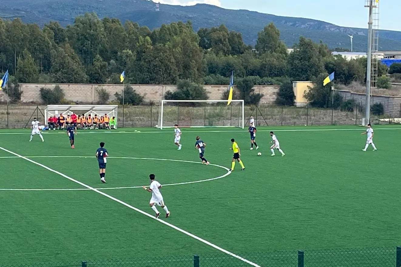 Il Terralba F. Bellu in una delle precedenti partite del torneo di Promozione (foto di Giacomo Pala)