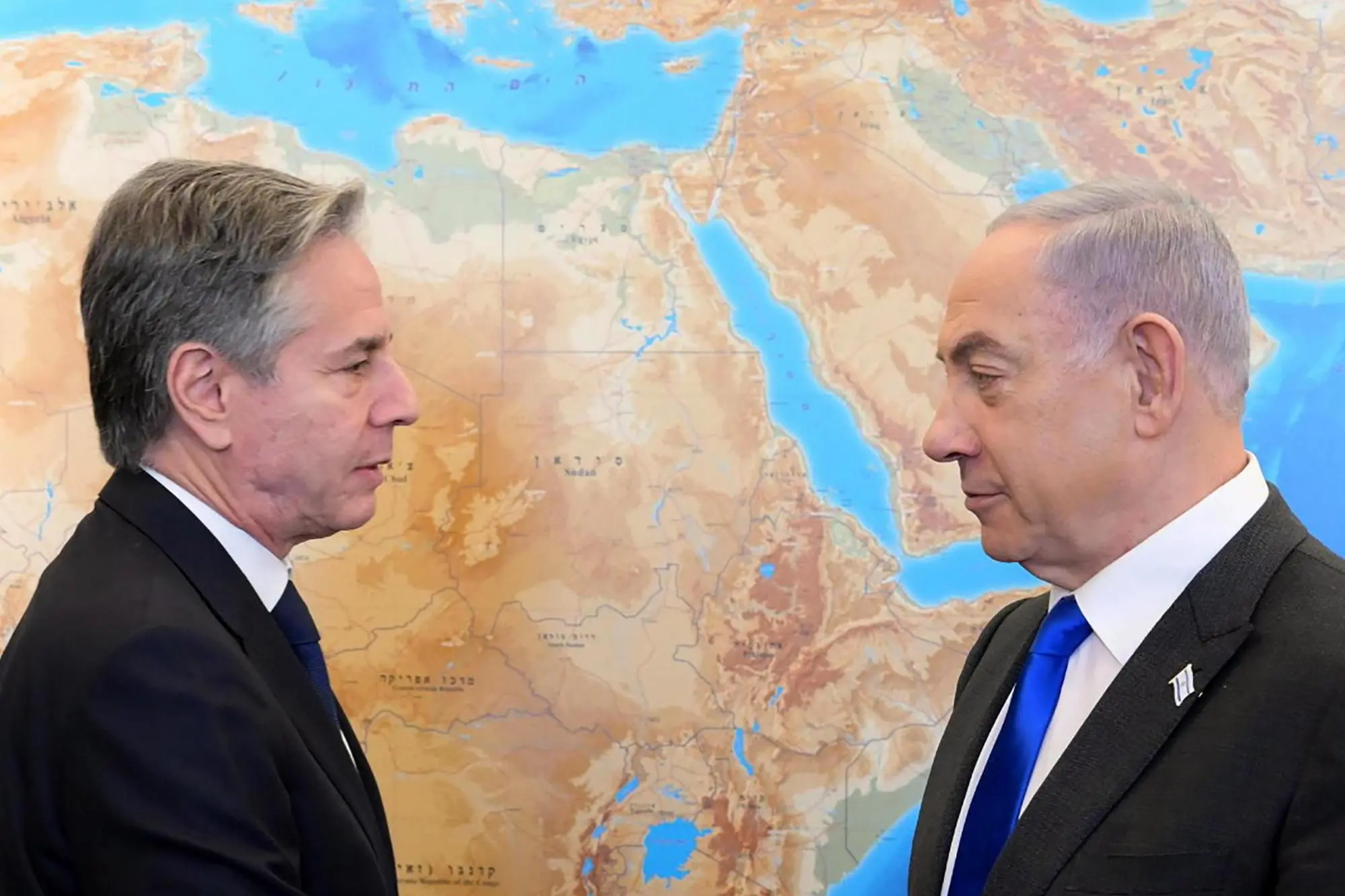 Antony Blinken e Benjamin Netanyahu (foto Ansa/Epa)