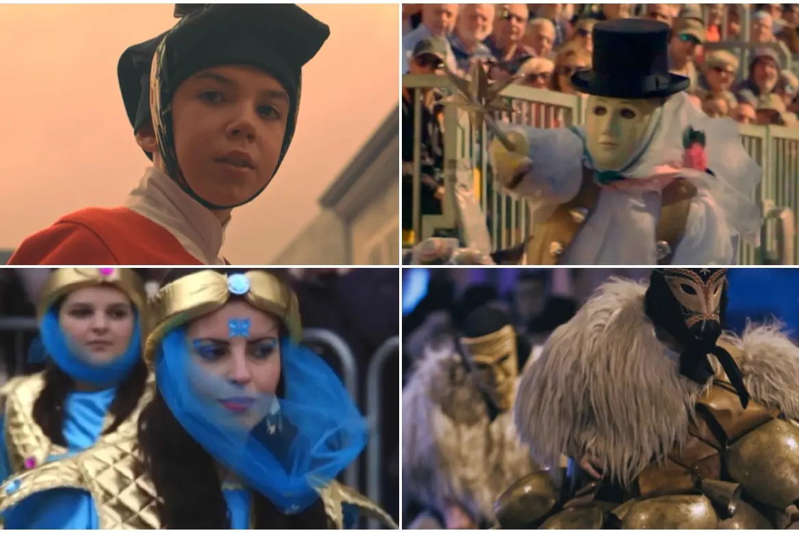 Alcuni frame dallo spot per la promozione del Carnevale in Sardegna