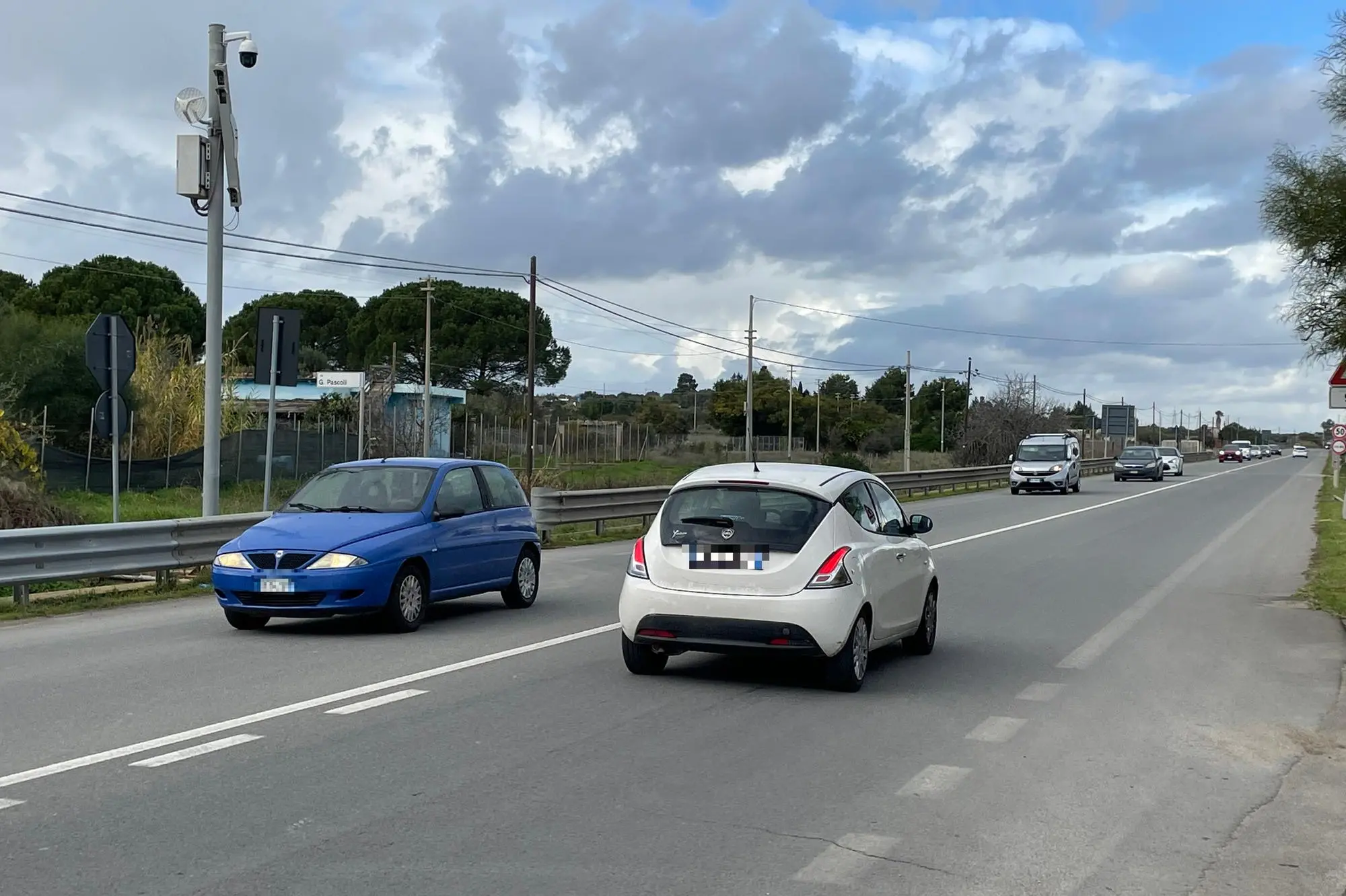 L'autovelox al chilometro 6,470 della statale 387, in territorio di Monserrato
