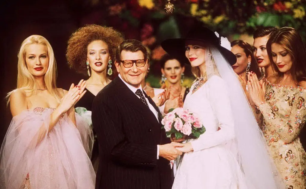 Con Yves Saint Laurent e altre modelle