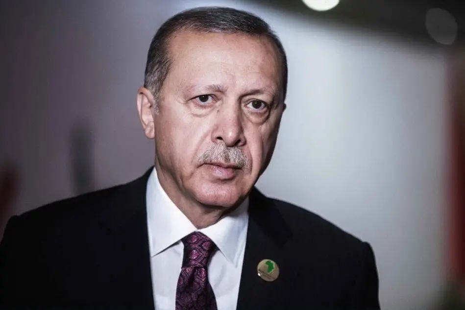 Il presidente turco Erdogan (foto Ansa)