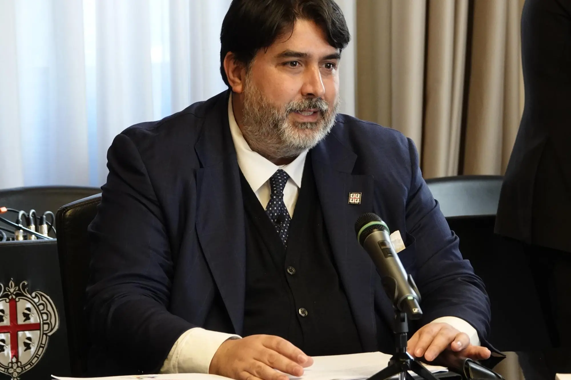 Il presidente della Regione Christian Solinas  (L'Unione Sarda)