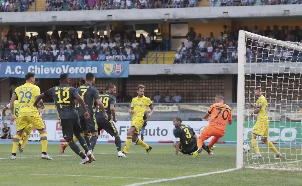 Il primo gol della Juve (foto Ansa)