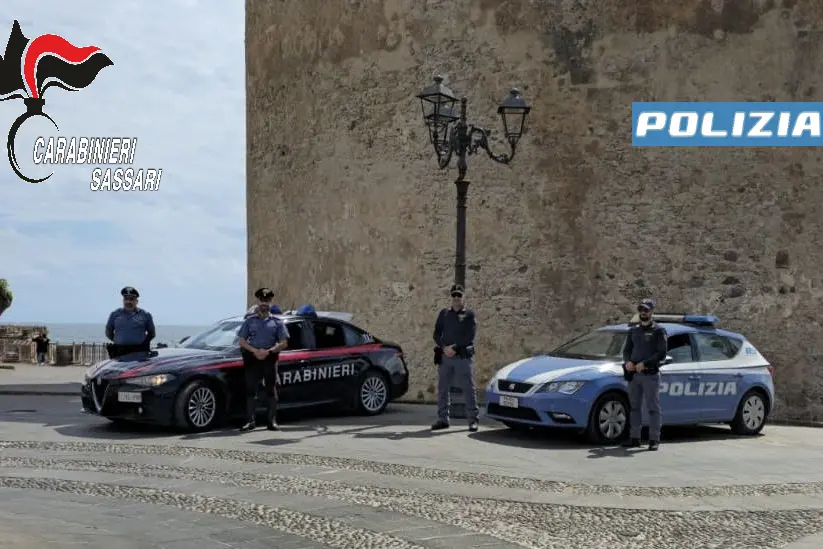 Carabinieri e polizia ad Alghero