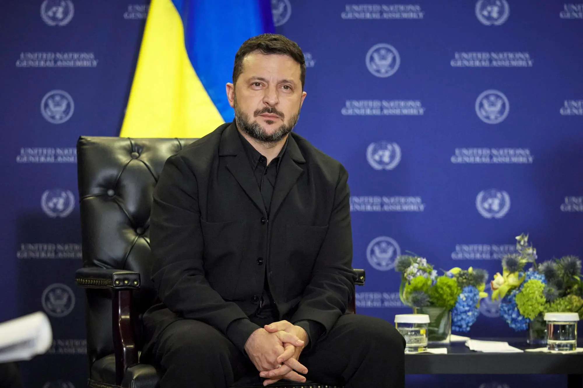 epa13256466 A handout photo made available by the Ukrainian Presidential Press Service shows Ukraine's President Volodymyr Zelensky during a meeting with US President Trump in New York, New York, USA, 22 September 2026, on the sidelines of the United Nations General Assembly (UNGA). EPA/UKRAINIAN PRESIDENTIAL PRESS SERVICE HANDOUT -- MANDATORY CREDIT: UKRAINIAN PRESIDENTIAL PRESS SERVICE -- HANDOUT EDITORIAL USE ONLY/NO SALES