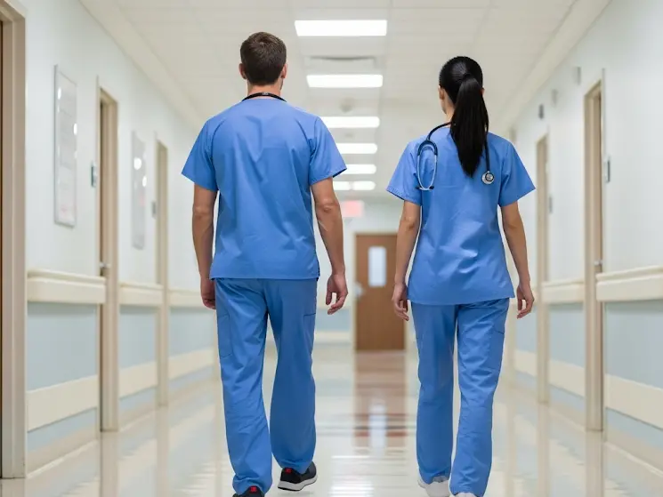 Due medici in una corsia d’ospedale (Foto Archivio US)