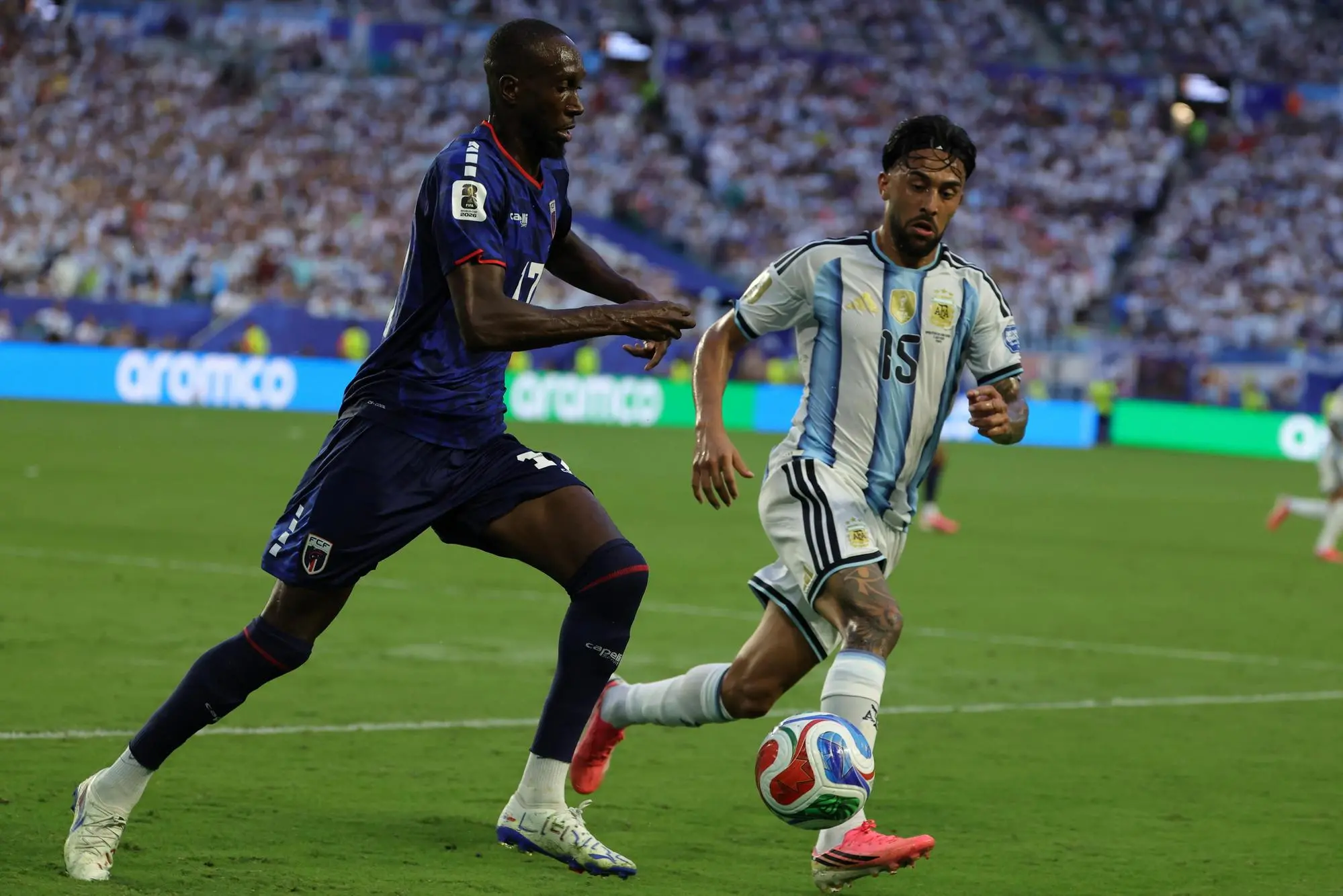 Un'azione di gioco durante Argentina-Capo Verde (Ansa)