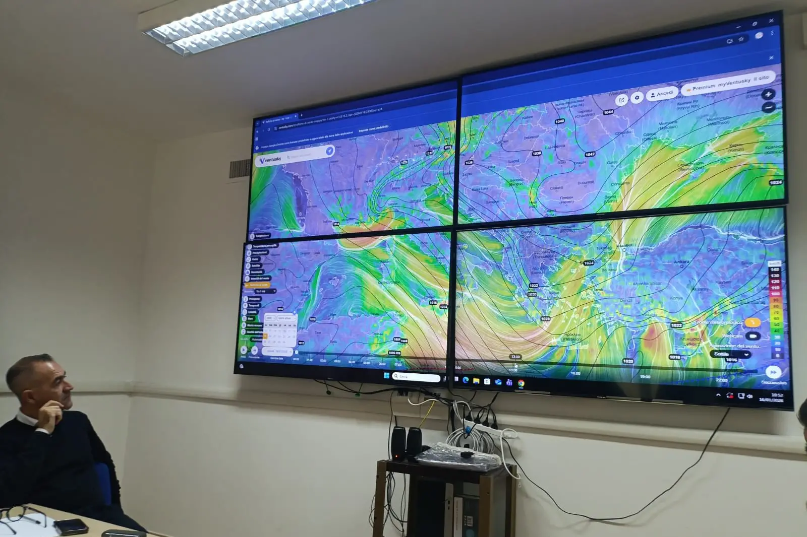 La riunione per il monitoraggio del maltempo