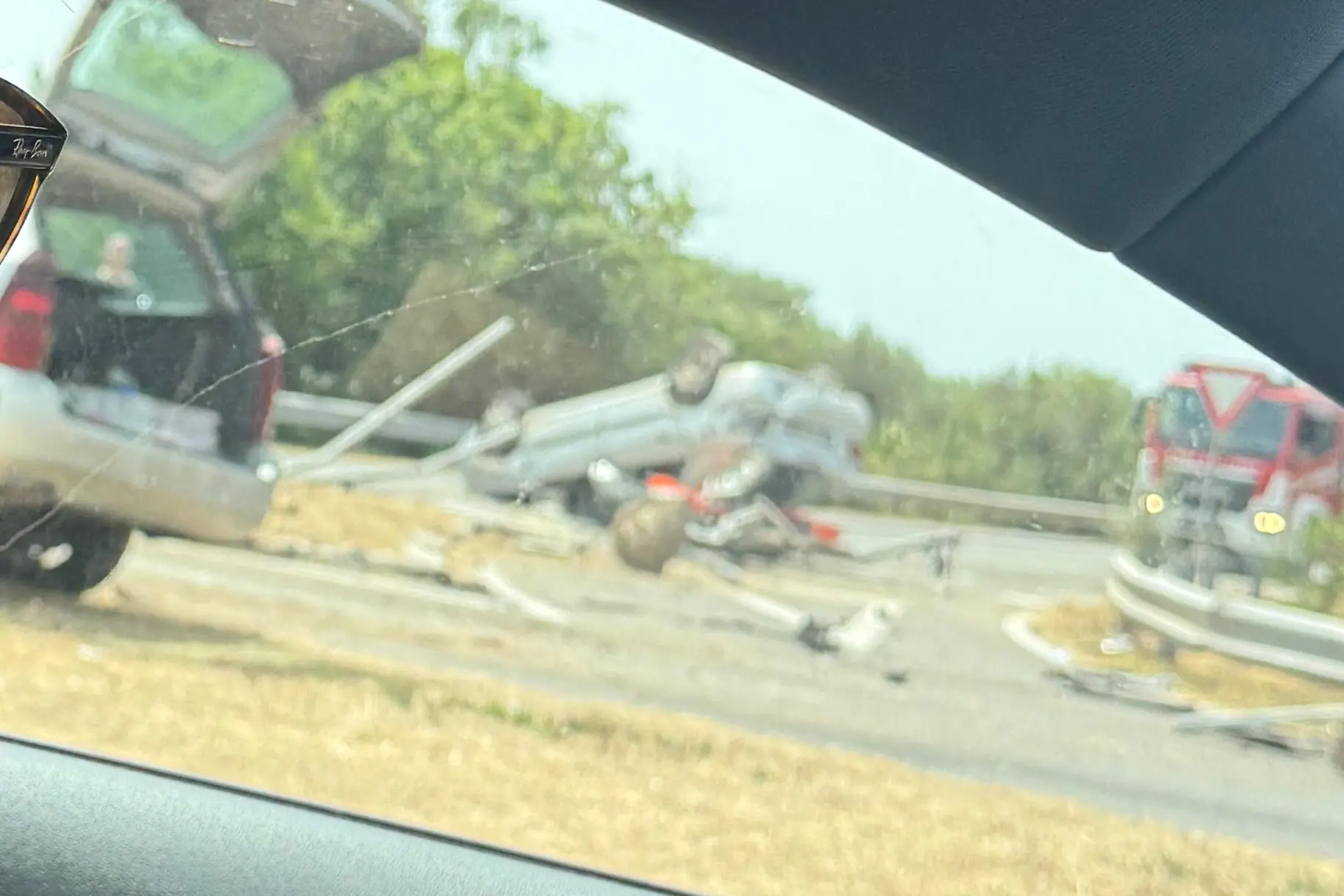 Una delle auto coinvolte nell'incidente