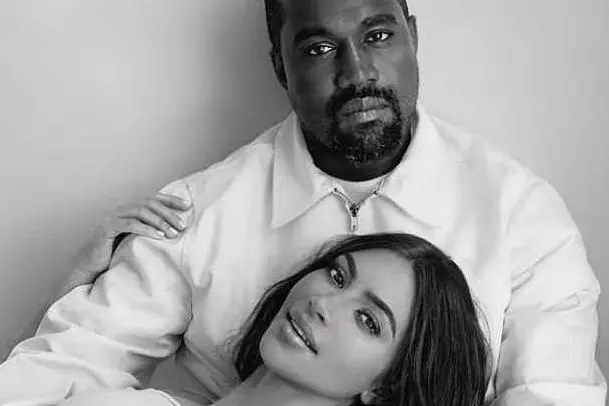 Kanye West e Kim Kardashian (foto Instagram)