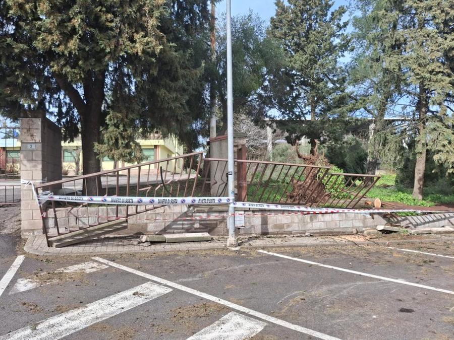 Alberi sradicati e tetti divelti: nell'alto oristanese si contano i danni del vento