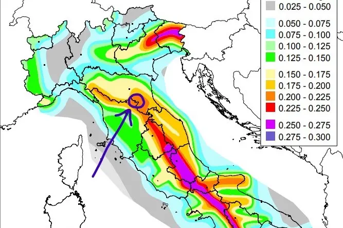 L'area del terremoto